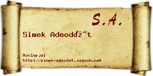 Simek Adeodát névjegykártya